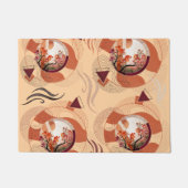 Harmonious Orange Blossom Circles Deurmat (Voorkant)