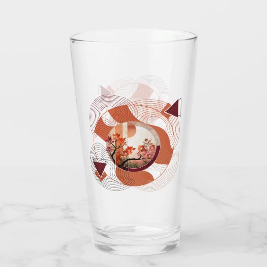 Harmonious Orange Blossom Circles Glas (Achterkant)