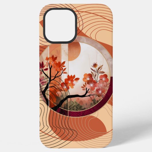 Harmonious Orange Blossom Circles iPhone Hoesje (Achterkant)