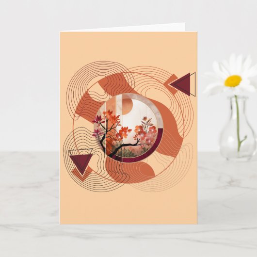 Harmonious Orange Blossom Circles Kaart (Kleine Plant)