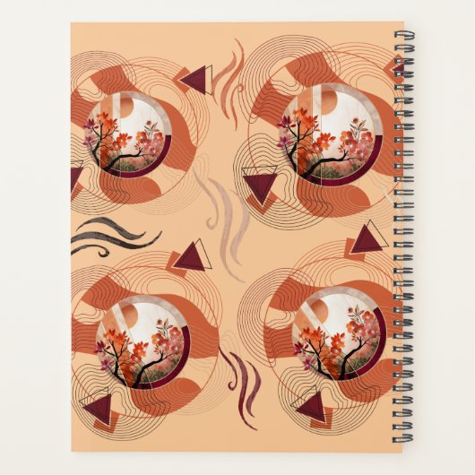 Harmonious Orange Blossom Circles Planner (Achterkant)