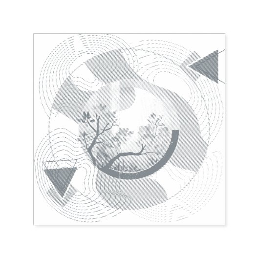 Harmonious Orange Blossom Circles Zelfinktende Stempel (Design)
