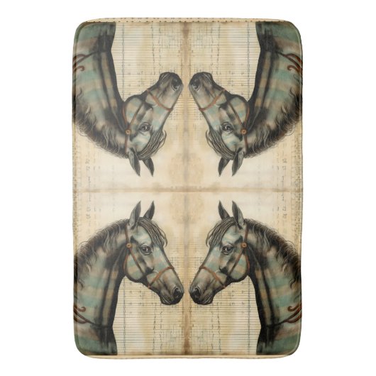 Harmonische equine krabbelaccenten badmat (Voorkant Verticaal)