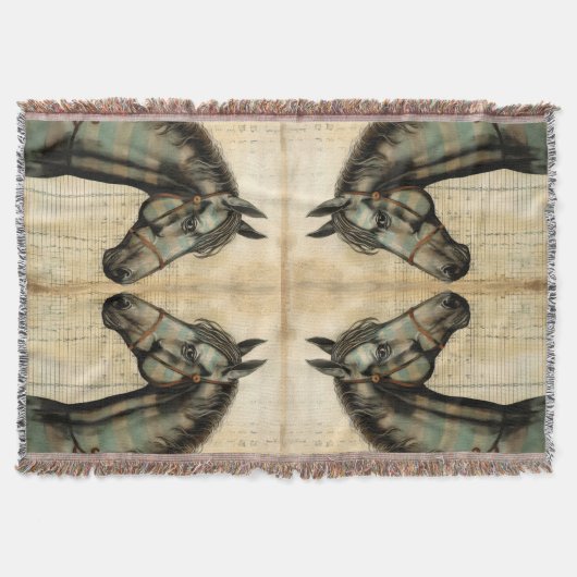 Harmonische equine krabbelaccenten deken (Voorkant)