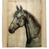 Harmonische equine krabbelaccenten douchegordijn (Voorkant)