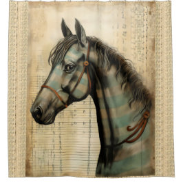 Harmonische equine krabbelaccenten douchegordijn