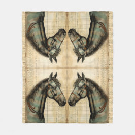 Harmonische equine krabbelaccenten fleece deken