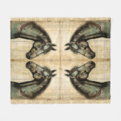 Harmonische equine krabbelaccenten fleece deken (Voorkant (Horizontaal))