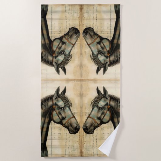 Harmonische equine krabbelaccenten strandlaken (Voorkant)