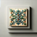 Harmonische Fleur Tegel Ensemble Tegeltje<br><div class="desc">Dit voortreffelijke tegel patroon, genaamd 'Harmonic Fleur Tegel Ensemble', biedt een tijdloze elegantie die eer betuigt aan de ingewikkelde natuurlijke vormen die kenmerkend zijn voor de Art Nouveau-periode. Perfecte symmetrie ontmoet organische schoonheid, met elke kromme en tint zorgvuldig ontworpen om de essentie van gestileerde bloemen vast te leggen. Het rijke...</div>