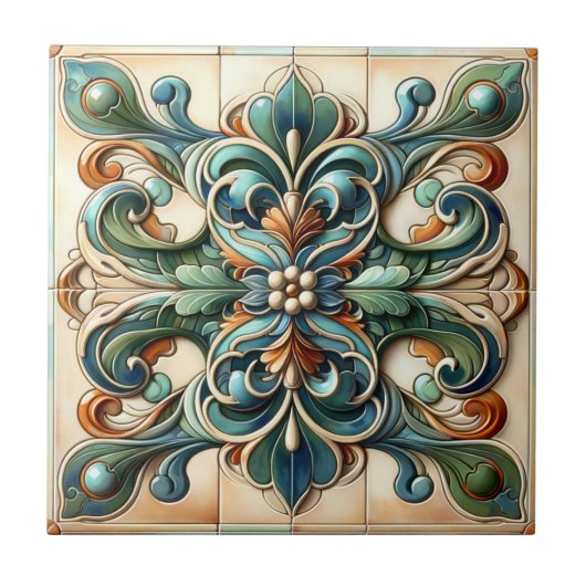 Harmonische Fleur Tegel Ensemble Tegeltje (Voorkant)