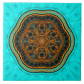 Harmonische fractal mandala tegeltje (Voorkant)