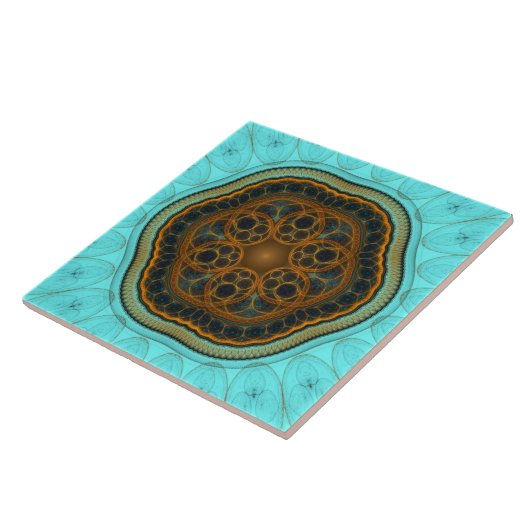 Harmonische fractal mandala tegeltje (Zijkant)