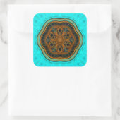 Harmonische fractal mandala vierkante sticker (Tas)