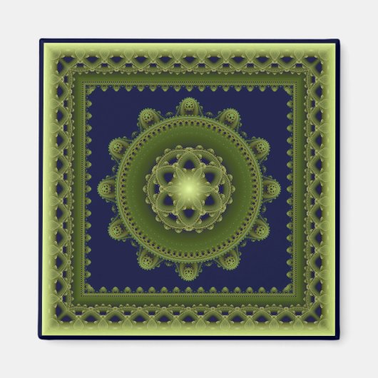 Harmonische groene mandala magneet (Voorkant)