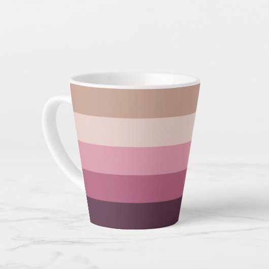 Harmonische neutrale roze gradiënt horizontale str latte mok (Linkerhoek)