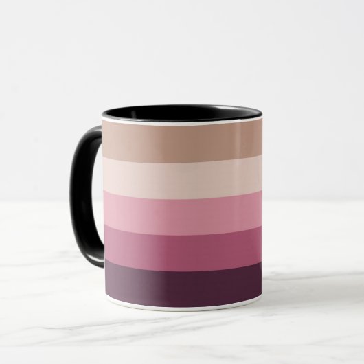 Harmonische neutrale roze gradiënt horizontale str mok (Voorkant links)