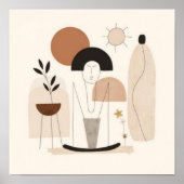Harmonische Stroom – Abstracte Botanische Wandkuns Poster (Voorkant)