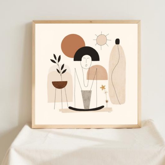 Harmonische Stroom – Abstracte Botanische Wandkuns Poster
