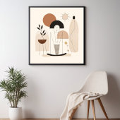 Harmonische Stroom – Abstracte Botanische Wandkuns Poster