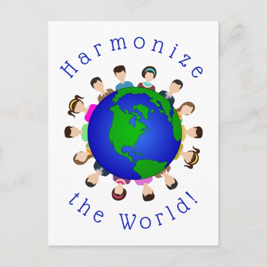 Harmoniseer de wereld! Briefkaart (Voorkant)