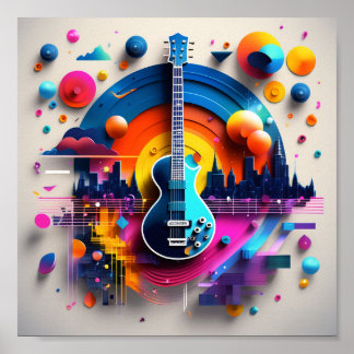 HarmoniSonic Fusion: Een visuele ode aan de Beat e Poster