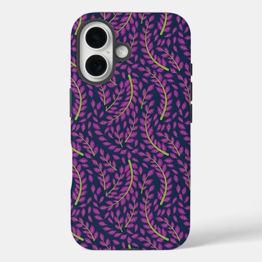 Harmonistische botanische kunst op een donkerblauw Case-Mate iPhone case (Achterkant)