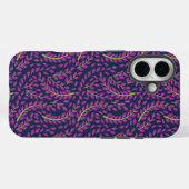 Harmonistische botanische kunst op een donkerblauw Case-Mate iPhone case (Achterkant (horizontaal))