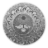Harmony and Balance Silver Yin Yang Keramische Knop (Voorkant)