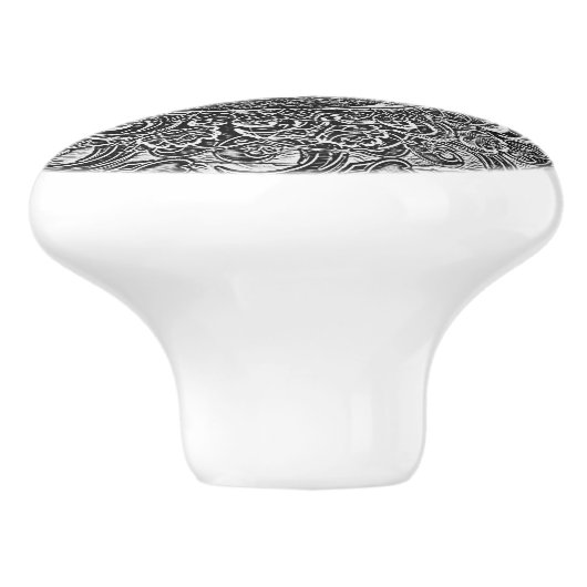 Harmony and Balance Silver Yin Yang Keramische Knop (Zijkant)