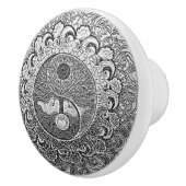 Harmony and Balance Silver Yin Yang Keramische Knop (Rechts)