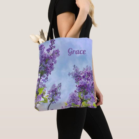 Harmony and Grace Inspirerend Lila Tote Bag (Dichtbij)