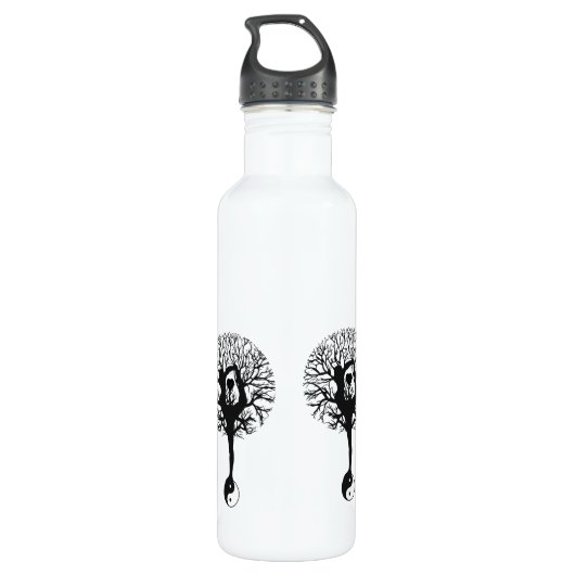 Harmony & Balance Yin Yang Boom van het Leven Waterfles (Achterkant)