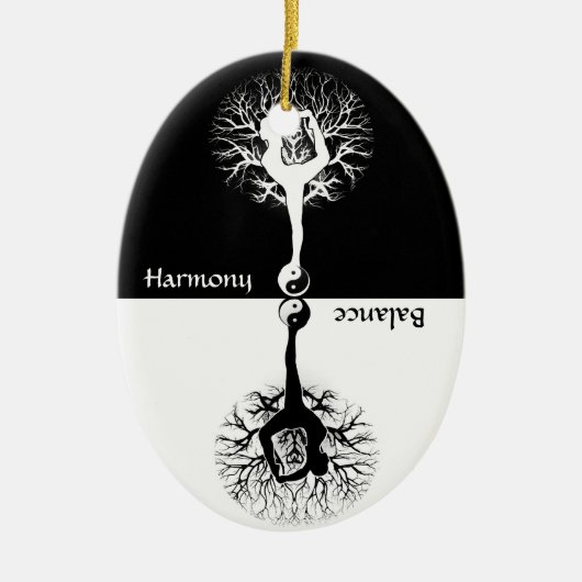 Harmony & Balance Yoga Yin Yang Keramisch Ornament (Voorkant)