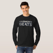 Harmony Beats – Muziek Vibe Tekst Kunst T-shirt (Voorkant volledig)