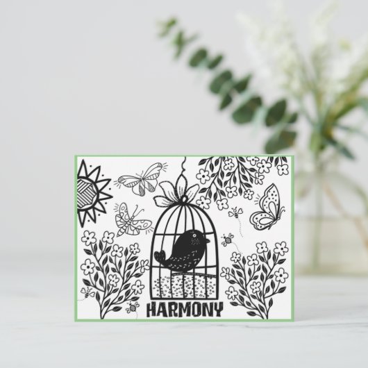 Harmony Coloring Briefkaart (Staand voorkant)