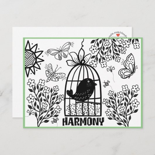 Harmony Coloring Briefkaart (Voorkant / Achterkant)