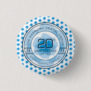 Harmony Dental 20e verjaardag knop Ronde Button 3,2 Cm
