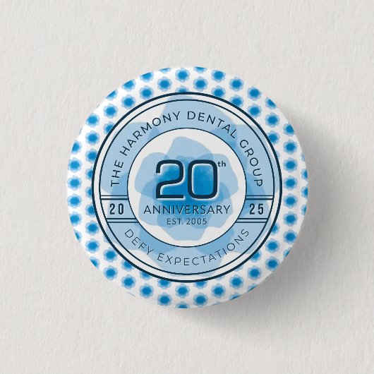 Harmony Dental 20e verjaardag knop Ronde Button 3,2 Cm (Voorkant)