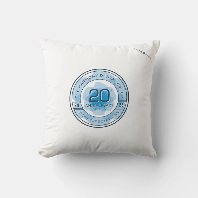 Harmony Dental 20e verjaardag werpkussen Kussen (Voorkant)