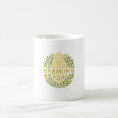 Harmony – Elegant Green & Gold Nature-Inspired Des Koffiemok (Center)