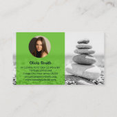 Harmony - Groene Massagetherapeut Visitekaartje Klantenkaartje (Achterkant)