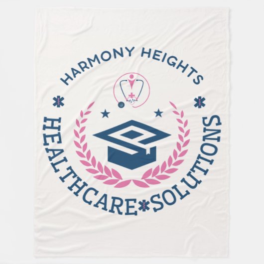 Harmony Heights Healthcare Solutions Company Logo Fleece Deken (Voorkant)