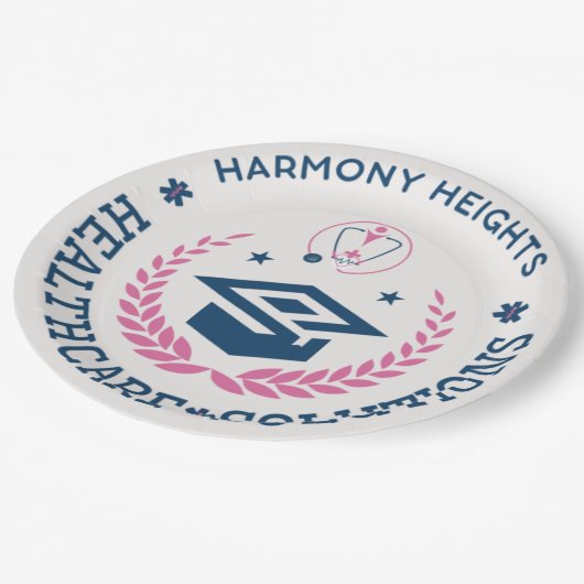 Harmony Heights Healthcare Solutions Company Logo Papieren Bordje (Gekanteld)