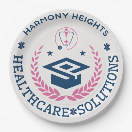 Harmony Heights Healthcare Solutions Company Logo Papieren Bordje (Voorkant)