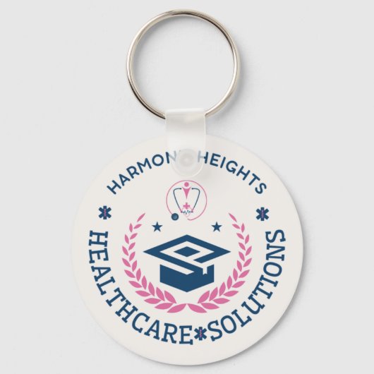 Harmony Heights Healthcare Solutions Company Logo Sleutelhanger (Achterkant)