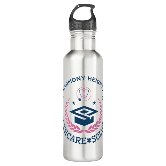 Harmony Heights Healthcare Solutions Company Logo Waterfles (Voorkant)