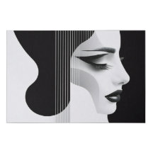 Harmony in Contrast - Abstracte vrouw en gitaarkun