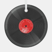 Harmony in Glass: Retro Vinyl Record Ornament (Voorkant)