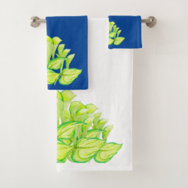 'Harmony in Green' op een badkamerhanddoekset Bad Handdoek